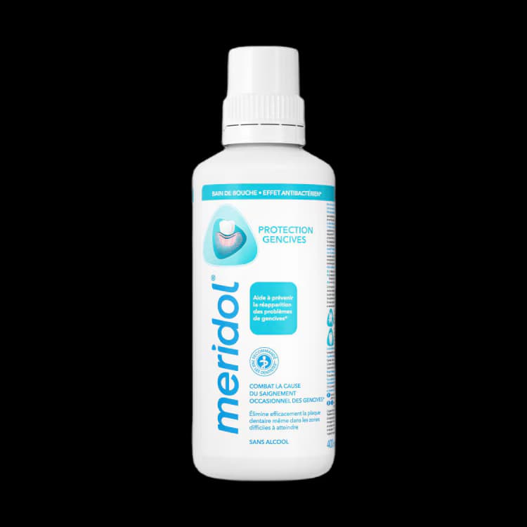 meridol Protection Gencives — bain de bouche, visuel relevé sur la page fabricant