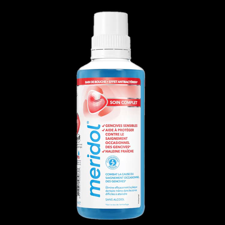 meridol Soin Complet — bain de bouche, visuel relevé sur la page fabricant