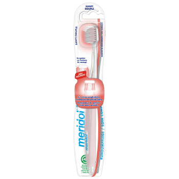 meridol Soin Complet — brosse souple, visuel relevé sur la page fabricant