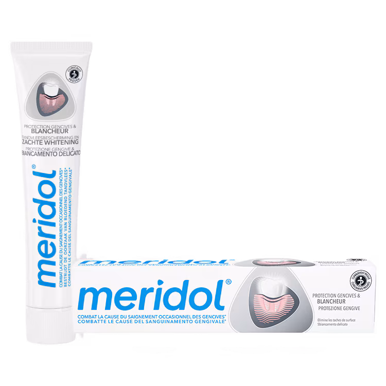 meridol Protection Gencives & Blancheur, visuel relevé sur la page fabricant