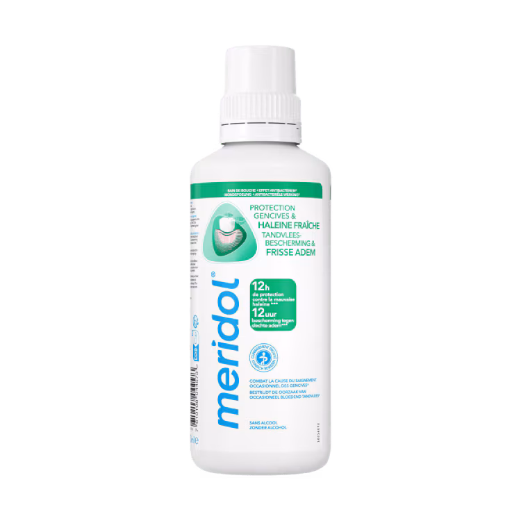 meridol Protection Gencives & Haleine Fraîche, visuel relevé sur la page fabricant